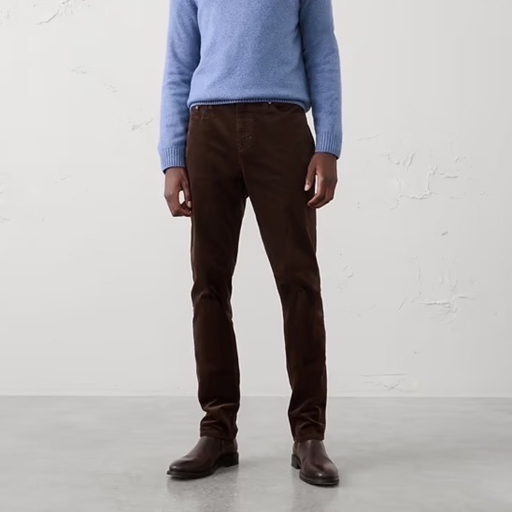 Banana Republic Travel Corduroy Slim Fit Dark Brown Pants Men's 30x30